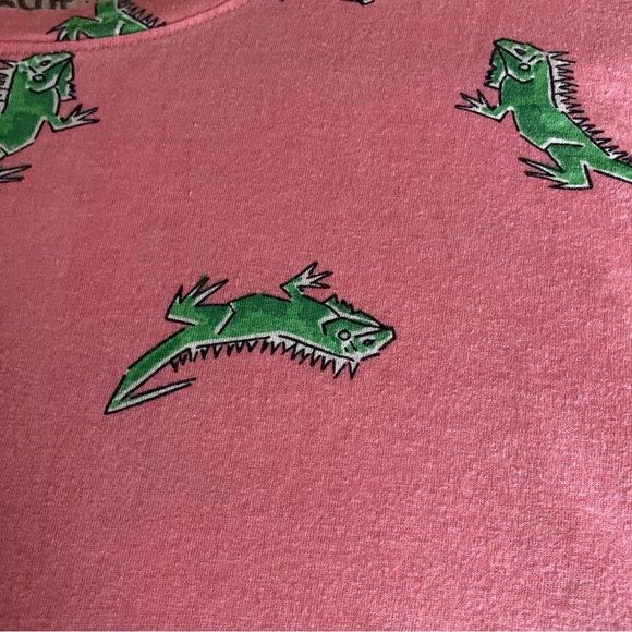 Iguana Mens T-Shirt XL Pink 100% Cotton Made In India All Over Print Summer Vibe - Picture 3 of 8